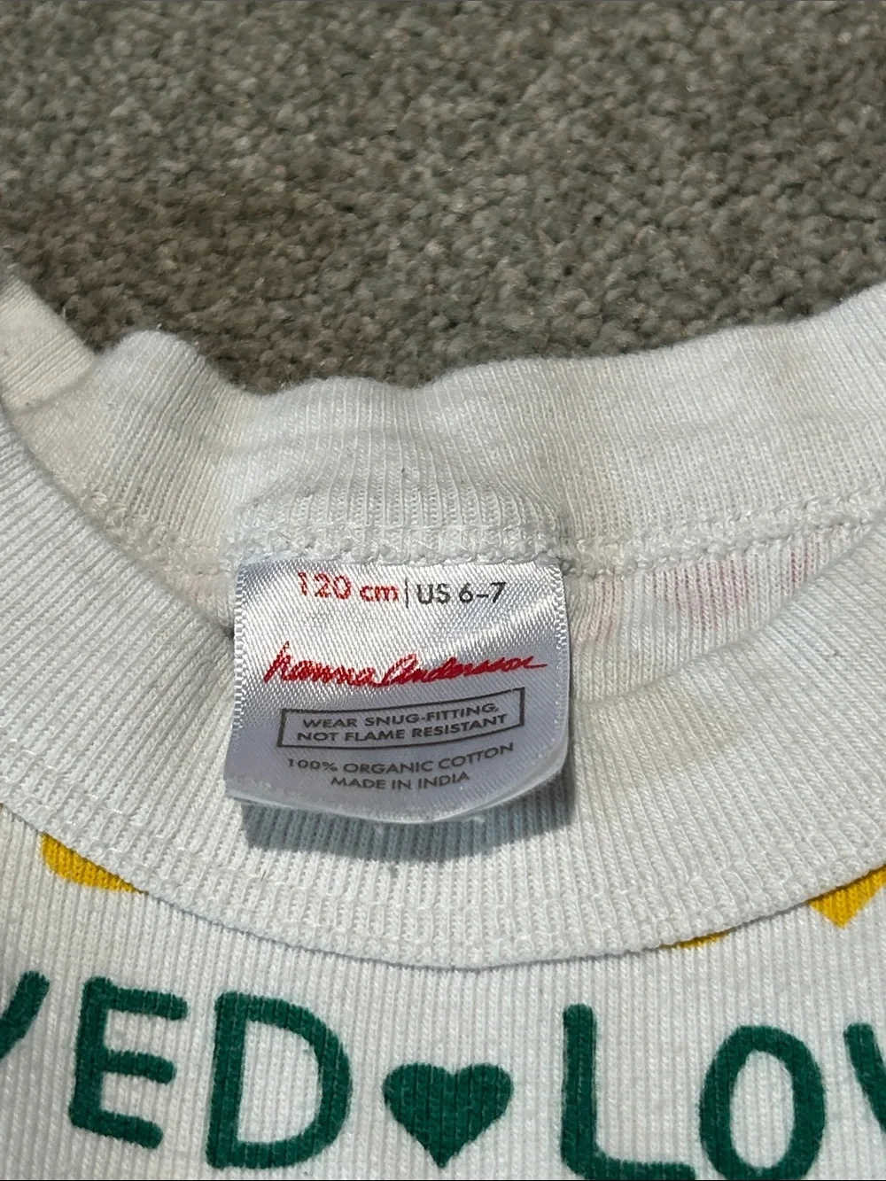 Hanna Andersson White Kids Pajama Set with Rainbow 